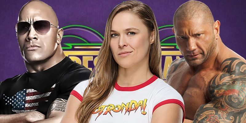 Rock & Dave Bautista, WrestleMania'da Ronda Rousey İle Neredeyse Takım Oldu